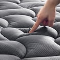 thumbnail image 4 of Sleep Zone California King Size Cooling Mattress Topper, Premium Zoned Cool Mattress Pad Cover, Padded Mattress Protector Breathable Washable, Deep Pocket 8-21" (Gray, California King), 4 of 7