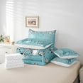 thumbnail image 4 of Erosebridal Paris Comforter Set Teens,Eiffel Tower Sequins Bed in A Bag Full,Teal Sparkles Bedding Sets,(Not Real)Diamond Reversible Bed Sets with Sheet Set Bedroom Decor, 4 of 4