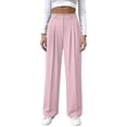 thumbnail image 3 of YOIAVAIOY 2026 Women Wide Leg Dress Pants Business Casual Flowy Work Palazzo Pant High Waisted Slacks Trousers Loose Fit Bottoms Pink M, 3 of 10