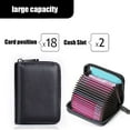thumbnail image 1 of Billetera minimalista, organizador de tarjetas de crédito de cuero genuino con bloqueo RFID y ranuras de plástico transparente, tamaño portátil para un uso diario conveniente, 1 of 5