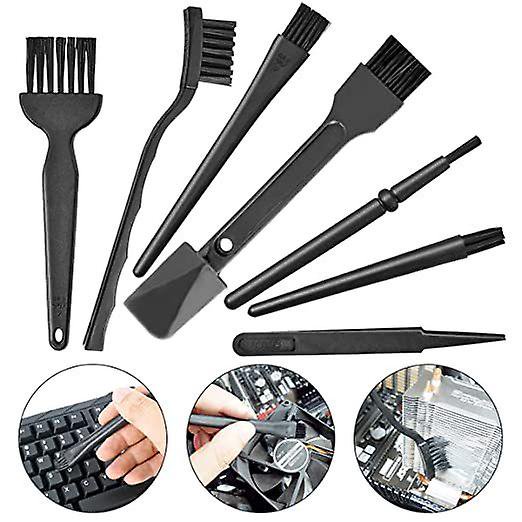 Cepillos antiestáticos 7 Uds. Cepillos de limpieza planos cepillos para polvo Kit de limpieza antiestático Kit de cepillo de limpieza de teclado