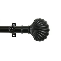 Home Indoor Clam Curtain Rod 48-84 inch - Black