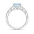 thumbnail image 2 of ANGARA Natural 3 ct Aquamarine Solitaire Engagement Ring with Milgrain in 14K White Gold for Women (Size-10x8mm) | March Birthstone, Anniversary, Jewelry Gift for Women | Natural Aquamarine Ring, 2 of 12