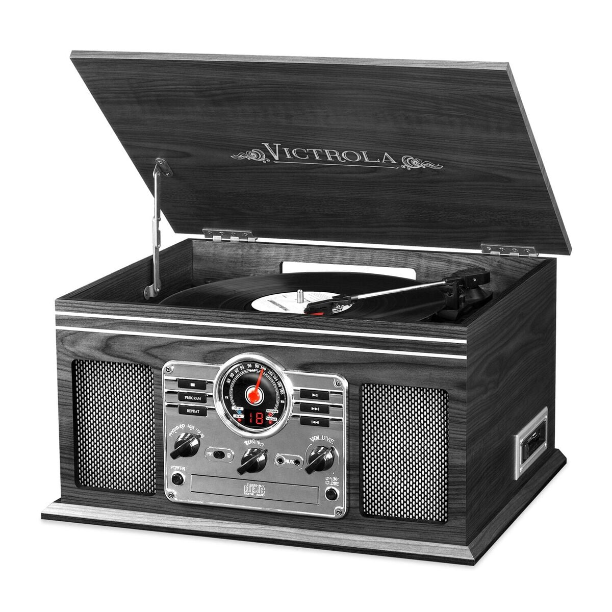 Pyle PTCD4BT Bluetooth Classic Retro Turntable CD Cassette USB AM//FM Player
