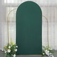 thumbnail image 4 of BalsaCircle 7 ft Hunter Green Fitted Matte Spandex Round Top Wedding Arch Backdrop Stand Cover Party Events Decorations, 4 of 8
