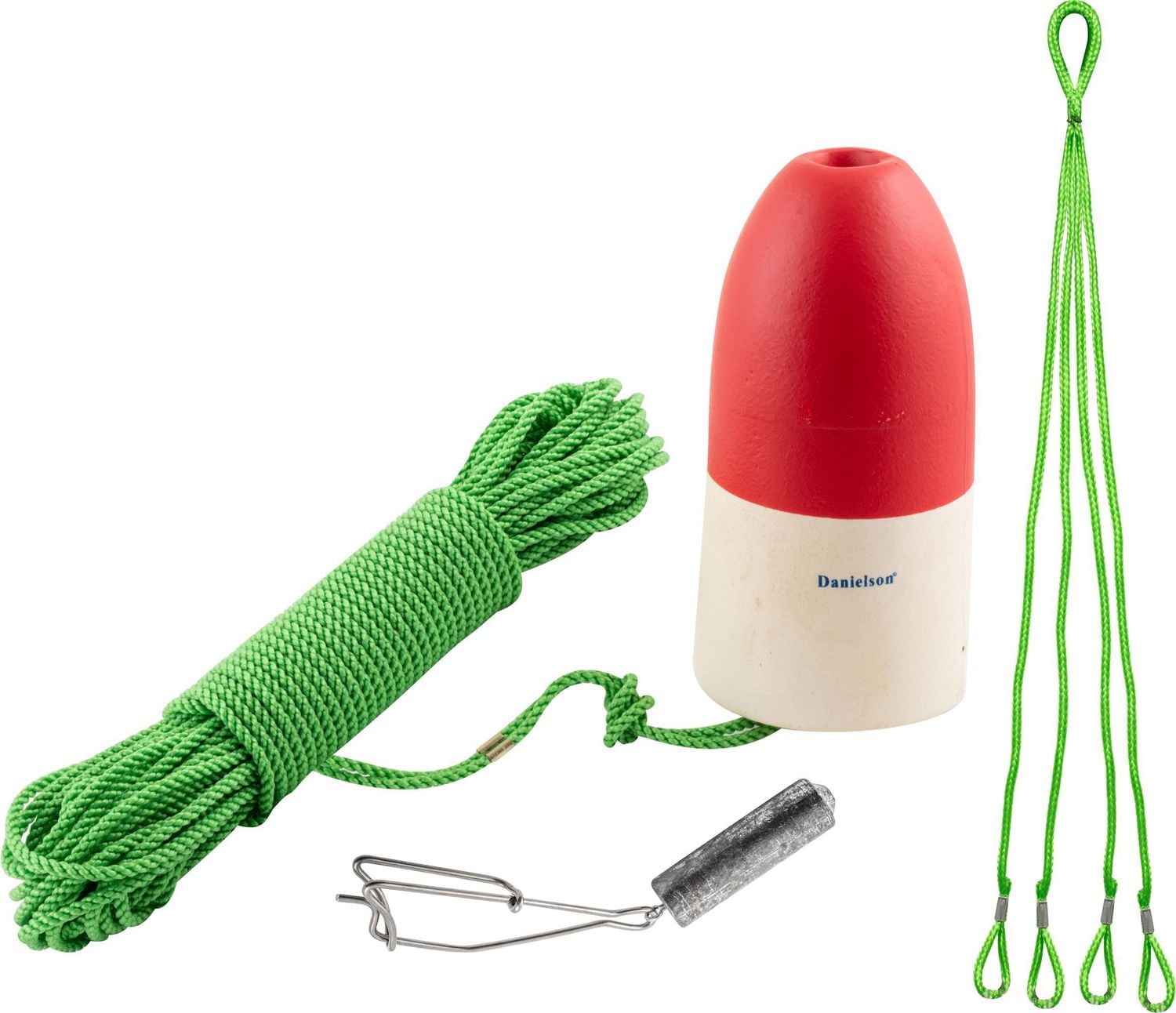 Danielson CTFS Flotteur de casier à crabe avec ligne de flotteur rouge et blanche poids 50' corde Ensemble de flotteurs de piège à crabe avec flotteur rouge et blanc