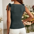 thumbnail image 6 of VBVC Women's Tie Shoulder Bow Knot Slim Fit Tank Top , Ladies' Crew Neck Stretchy Cami , Summer Sleeveless Going Out Tops For Women,Gray,S-2XL, 6 of 8