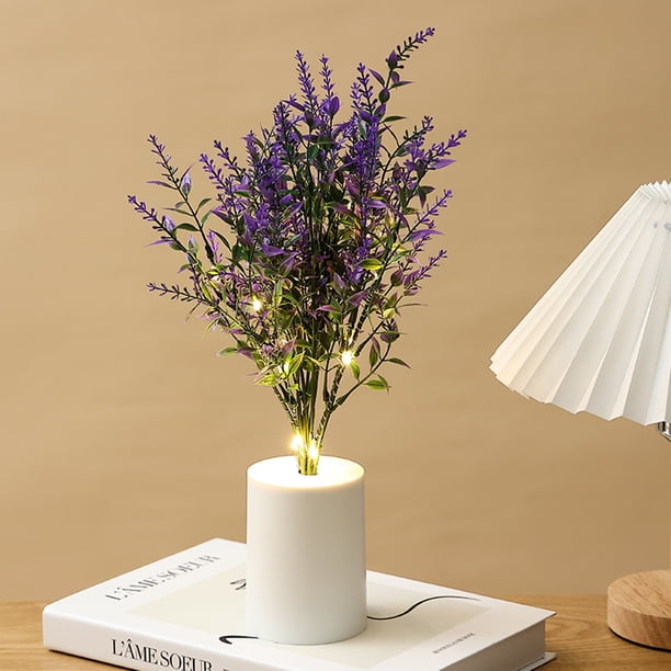 Luz de flores artificiales Maceta Luz de mesita de noche en maceta para decoración de café Wdftyju Para estrenar
