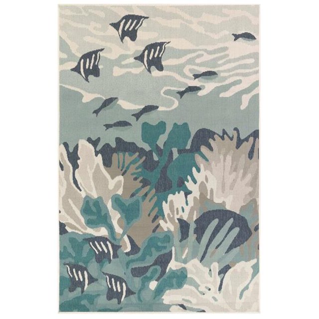 Trans-Ocean Imports RVI45765204 39 x 59 in. Liora Manne Riviera Ocean Tapis d'Intérieur et d'Extérieur - Noir