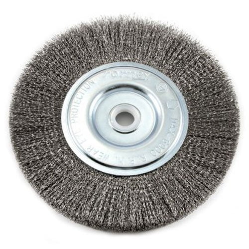 Forney 72750 Wire Bench Wheel Brush Narrow Face Coarse Crimped With 1/2-Inch An