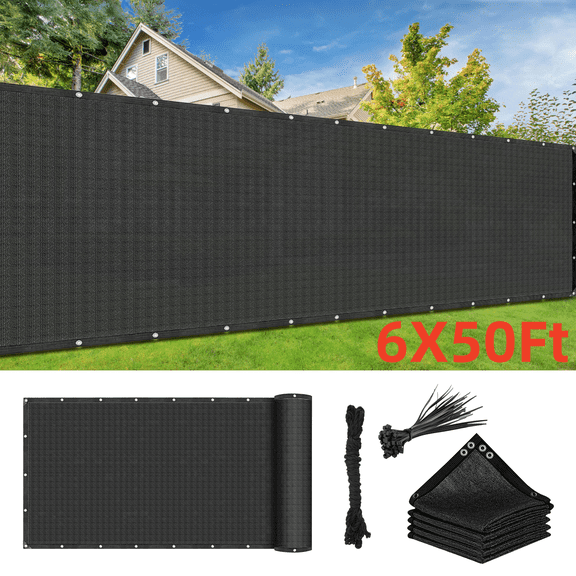 AMTPM Fence Privacy Screen, 6x50ft Heavy Duty HDPE Privacy Fence Screen with 90% UV Blockage, for Yard, Pool, Patio, Outdoor Privacy Protection