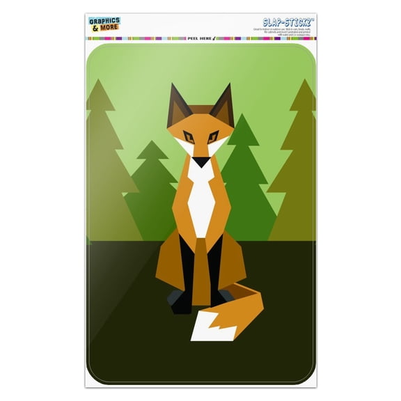 Geometric Orange Fox Home Business Office Sign