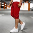thumbnail image 5 of CQONEPT Mens Sweatpants with Pockets Summer Capris Joggers Loose Fit Athletic Running Trousers with Pockets Red XL, 5 of 7