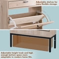 thumbnail image 4 of Brafab Shoe Storage Cabinet with 2 Flip Drawers and Open Shelf Natural Rattan Slim Shoe Organizer Rack Wooden Tipping Shoe Dresser Narrow Entrance Shoes Console with Metal Legs for Entryway, Hallway, 4 of 11