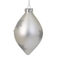 thumbnail image 4 of Northlight Matte Silver Glittery Snowflake Glass Christmas Finial Ornament 6", 4 of 5
