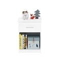 thumbnail image 4 of Furinno TIDUR Night Stand, Nightstand with Drawer, Bedside Table, End Table, Side Table with Storage Shelf, Bar Handle Drawer, for Bedroom, Living Room, White, 4 of 5