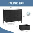 thumbnail image 2 of Aukfa 6 Drawer Dresser,Wide Chest of Drawers for Bedroom with Metal Frame for TV,Black, 2 of 7