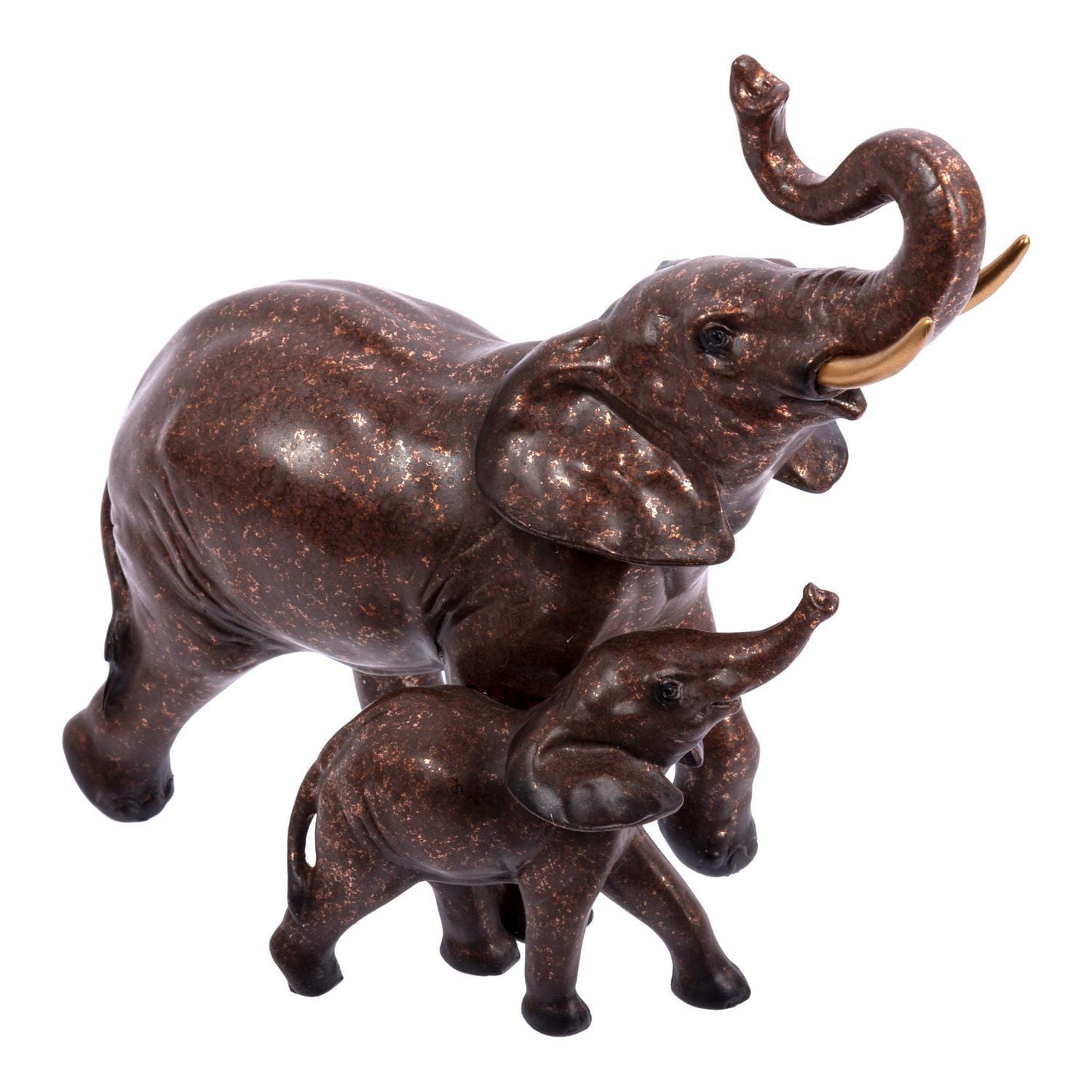 Truu Design Decorative Polyresin Double Elephant Figurine