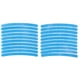 thumbnail image 1 of 20 Pcs Calcomanías para Llanta en Forma de Arco Decorativas para Llanta de Automóvil de 14"-22" Azul Claro PET, 1 of 1