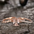 thumbnail image 3 of 10mm Cushion 5 Carat Solitaire Morganite Wedding Set Diamond Moissanite Bridal Ring 10k Rose Gold Art Deco Matching Band, 3 of 7