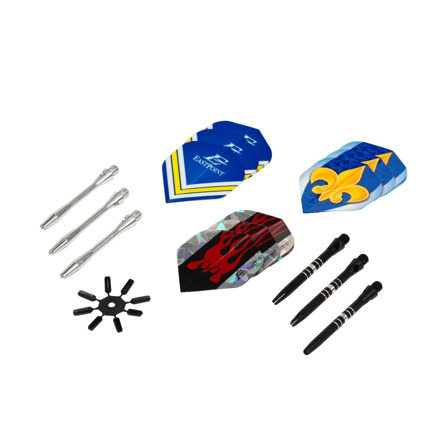 EastPoint Dart Accessory Kit, Includes 9 dart flites and 6 aluminum shafts