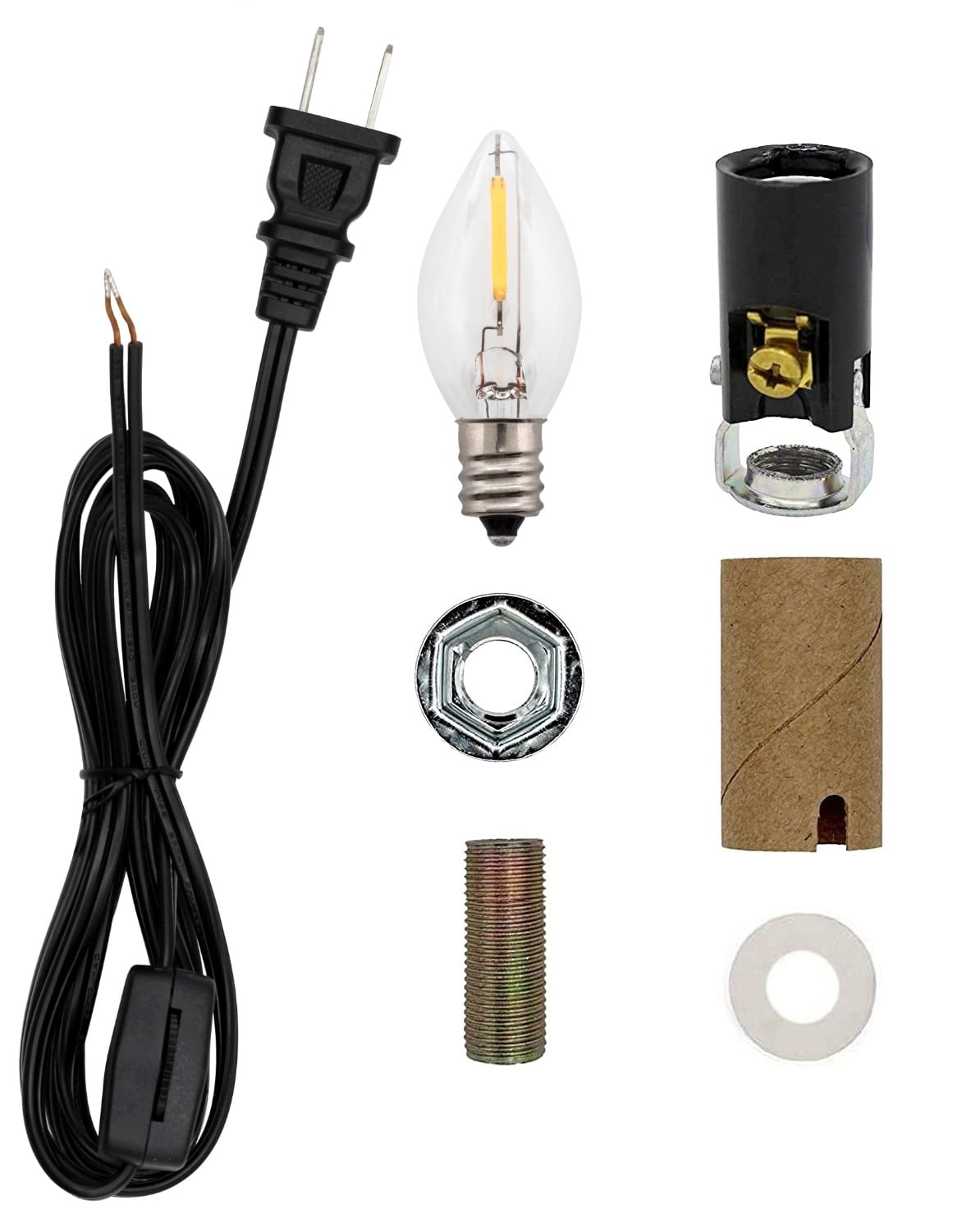 Small Christmas Tree Wiring Kit with 0.7 watt LED Bulb, E12 Candelabra