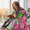 thumbnail image 2 of African American Graduation Gifts Blanket 50*60", Pink and Green Graduation Gifts, 2024 Graduation Gifts, Sorority Gifts for Women, Black Girl Graduation Gifts, Graduation Blanket for Black Women, 2 of 6