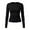 A-Black920, variant on Bibifish Womens Tshirt Crew Neck Long Sleeve Side Ruched Fitted Tees Casual Layering Daily Office Spring Fall Everyday T-Shirts