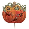 thumbnail image 3 of Reversible Fall/Halloween Pumpkin - One Garden Stake 23.5 Inch, Metal - Welcome Pumpkin F21045, 3 of 3