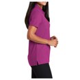 thumbnail image 3 of Womens Stain-Release Cotton/Polyester Polo T-Shirt Boysenberry Pink 3X-Large, 3 of 6