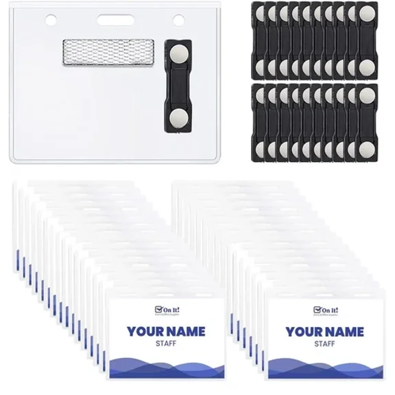 Magnetic Style Clear Name Badges Holders (20Pk)