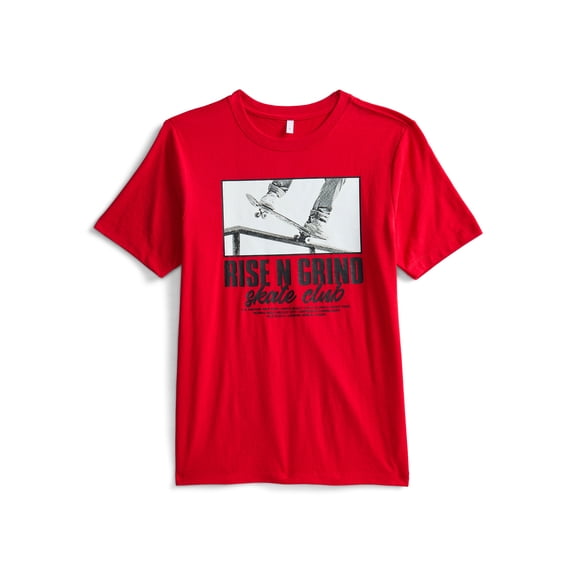 Wonder Nation, Boys' & Big Boys' Rise N' Grind Graphic Tee with Short Sleeves, Sizes 4-18