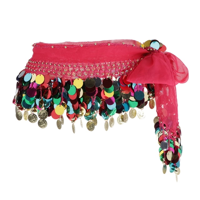 Cadena de cintura para danza del vientre de las mujeres color Mezclado Rosa roja