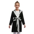 thumbnail image 3 of YiZYiF Kids Boys Boxing Outfits Metallic Trim Satin Belted Hooded Cloak Robe and Martial Arts MMA Pink&Silver 6, 3 of 6