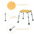 thumbnail image 3 of Patiojoy Bathroom Stool Square Bath Wash Armless Chair Bamboo & Aluminum Tube, 3 of 7