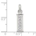 thumbnail image 3 of Sterling Silver White Cubic Zirconia Initial I Pendant, 3 of 3