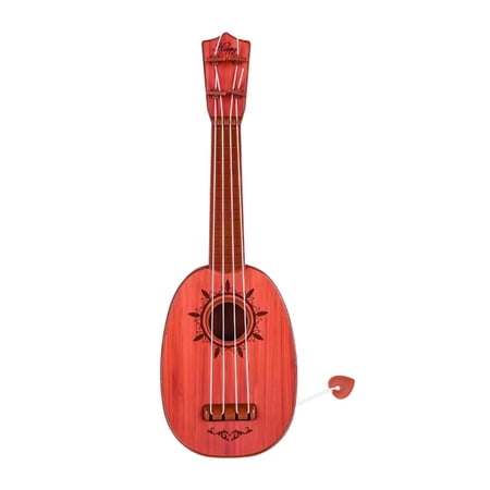 Musical Toy Ukulele Beginner Rhymes Developmental Learning Age 3-5 Portable Musical Toy Great Gift Classical Perfect Size 4 Strings Guitar Orange