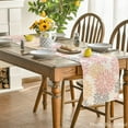 thumbnail image 4 of Pink Dahlia Floral Pinnata Summer Table Runner, Spring Kitchen Dining Table Decoration for Home Party Decor 13x72 Inch, 4 of 6
