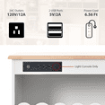 thumbnail image 6 of CoSoTower Kitchen Island with Drop Leaf, LED Light Kitchen Cart On Wheels with Power Outlets, 2 Sliding Fluted Glass Doors, Large Kitchen Island Cart with 2 Cabinet and 1 Open Shelf (White), 6 of 9