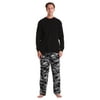 #followme Pajama Set for Men with Thermal Henley Top and Polar Fleece Pants (Camouflage Grey, Medium)