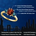 thumbnail image 2 of Gem Stone King 10K Yellow Gold Red Garnet and Blue Diamond Engagement Ring for Women | 2.67 Cttw | Oval 9X7MM | Gemstone January Birthstone | Size 9, 2 of 6