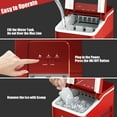 thumbnail image 6 of Costway Portable Ice Maker Machine Countertop 26Lbs/24H Self-cleaning w/ Scoop Red, 6 of 9
