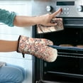 thumbnail image 2 of Pioneer Flower Kitchen Oven Mitt and Pot Holder Sets 2 Pcs for Baking, Cooking and Grilling, Heat Resistant Up To 392 °F, 2 of 7