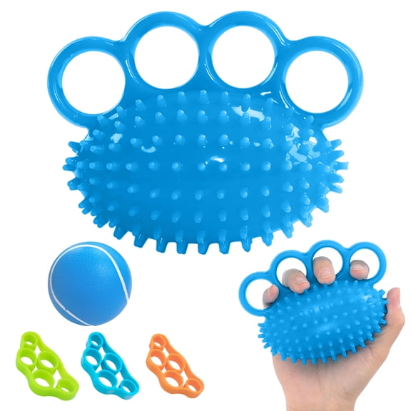 VEGCOO Hand Exercise Ball and Finger Strengthener Set - 5-Pack Grip Strength Trainer Kit