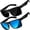 2 - Black and Blue, variant on Super Dark Polarized Sunglasses Men Women Category 4 Sun Glasses Black Out Shades UV400 Protection - 2Pack Super Dark