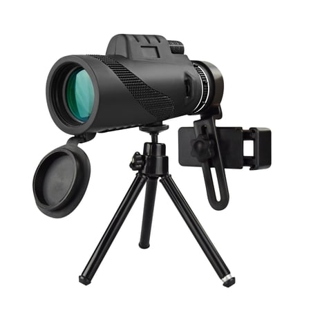 12x50 High Power Monocular Telescope with Phone Adapter Low Light Night Vision for Hunting Bird Watching Includes Tripod Compact for Travel and Concerts