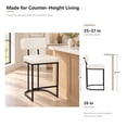 thumbnail image 6 of ClinQ Modern Bar Stools Set of 4, Upholstered Counter Height Bar Chairs with Sturdy Metal Frame and Backrest for Kitchen Island, Beige, 6 of 11