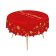 thumbnail image 6 of LFEEY Round Tablecloth, Christmas Party Kitchen Table Waterproof Tablecloth, 70 in, 6 of 6