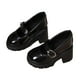 thumbnail image 5 of Zapatos de tacón alto a escala 1/4, coordinación de moda, hechos a mano en cuero PU. negro, 5 of 9