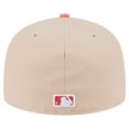 thumbnail image 4 of Men's New Era Light Beige/Coral Los Angeles Dodgers Two-Tone Color Pack A-Frame 59FIFTY Fitted Hat, 4 of 5